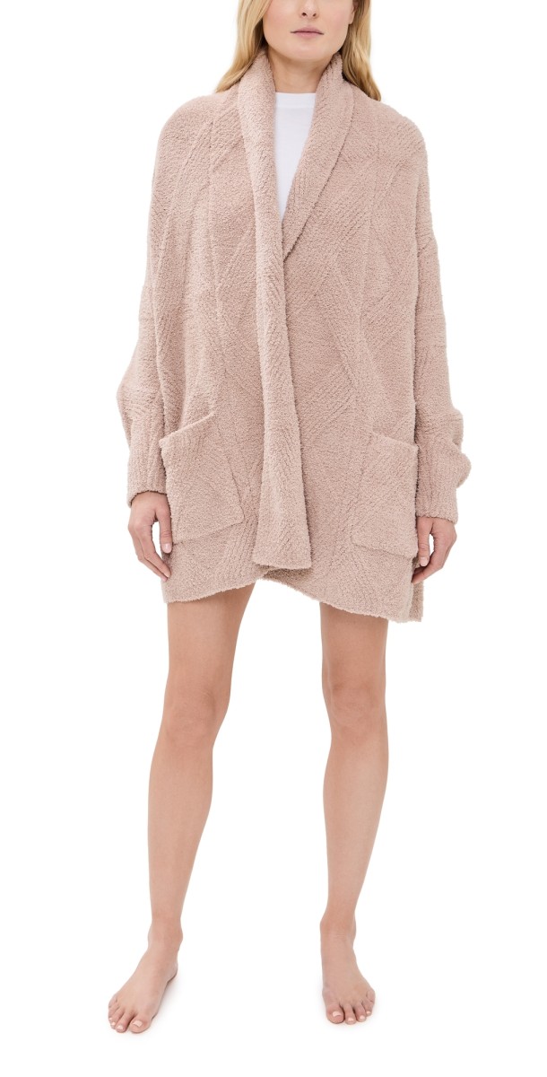 Barefoot Dreams CozyChic Cable Weave Blanket Wrap Willow