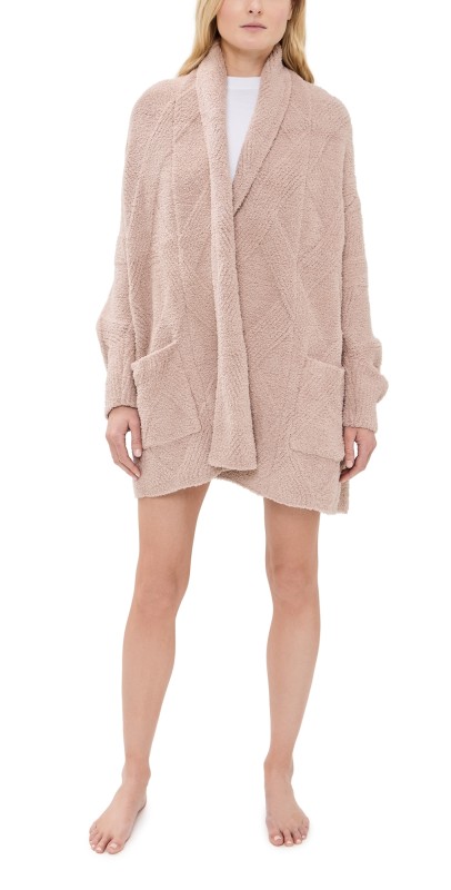 Barefoot Dreams CozyChic Cable Weave Blanket Wrap Willow