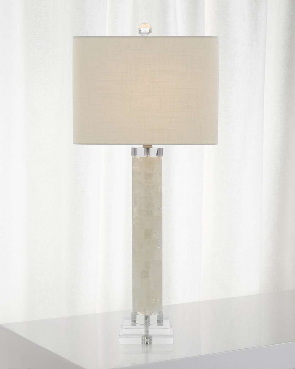 White Calcite and Quartz Lamp