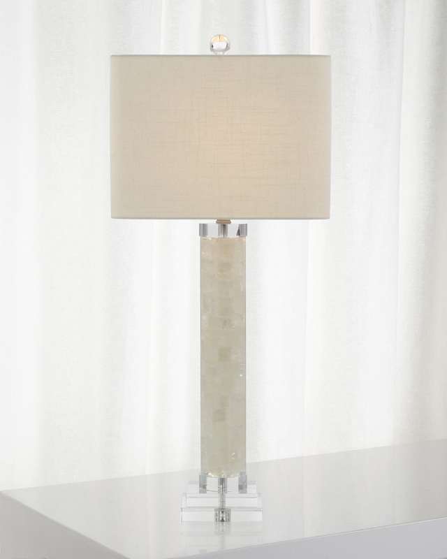 White Calcite and Quartz Lamp