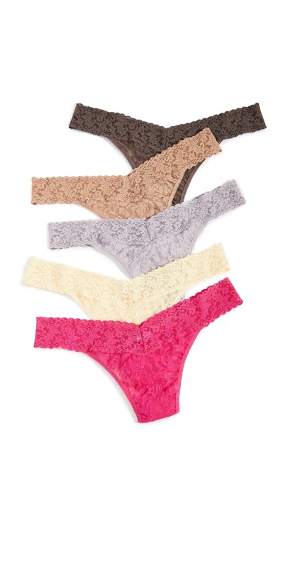 Hanky Panky Extended Size 5 Pack Signature Lace Thongs Lady