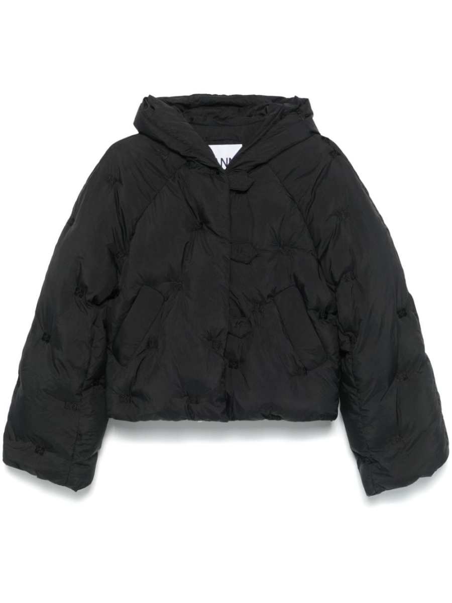 monogram-embroidered puffer jacket