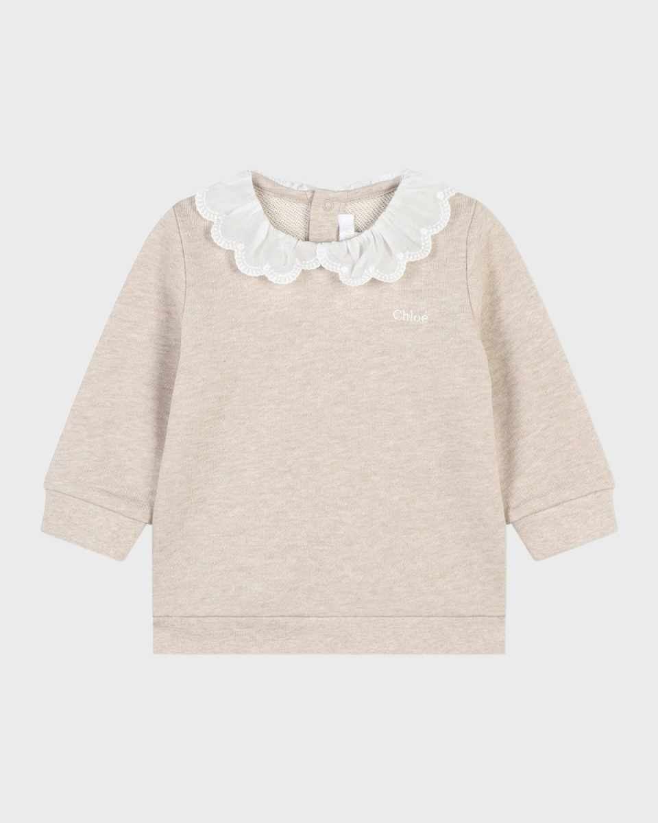 Girl's Logo Embroidered Collared Sweater, Size 6M-3