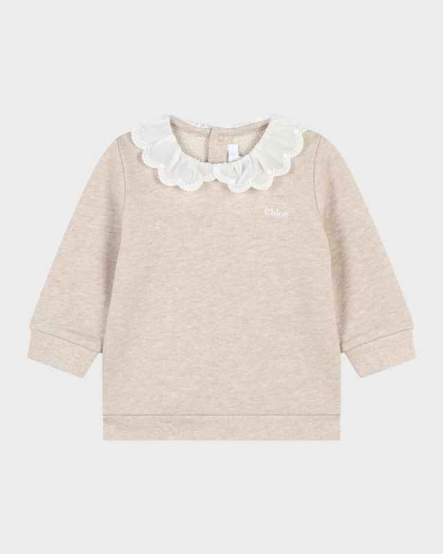 Girl's Logo Embroidered Collared Sweater, Size 6M-3