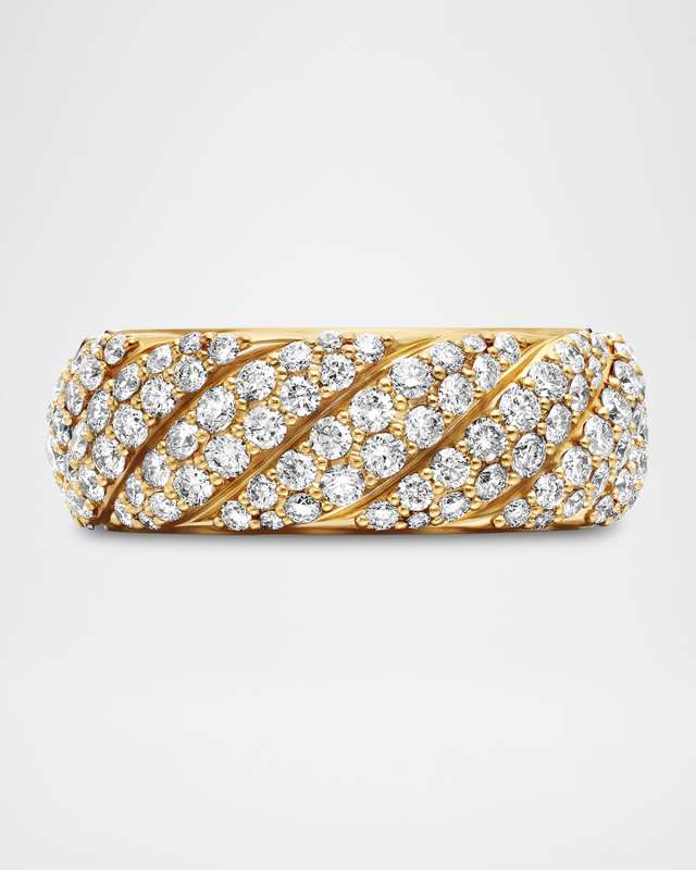 7.5mm Sculpted Cable Ring in 18K Gold