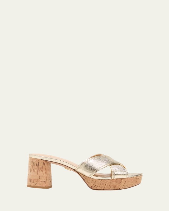 Dory Metallic Crisscross Platform Sandals