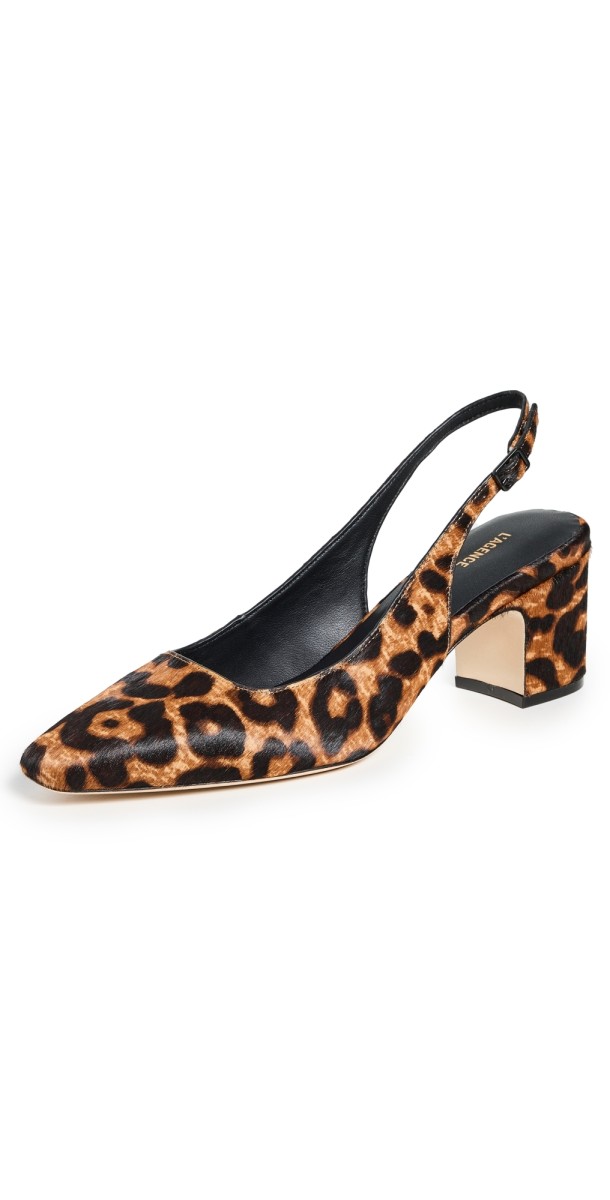 L'AGENCE Elaina Heels Leopard Haircalf