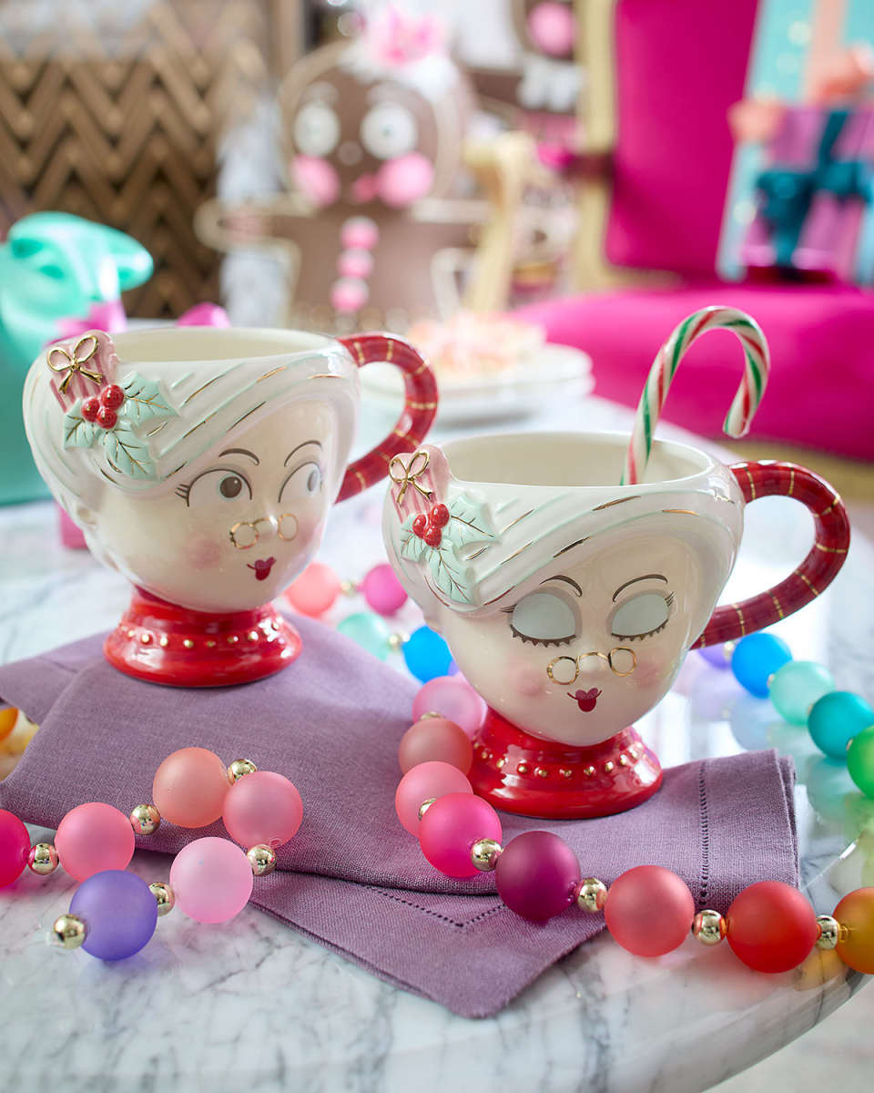 Madame Noel Christmas Mugs, Set of 2