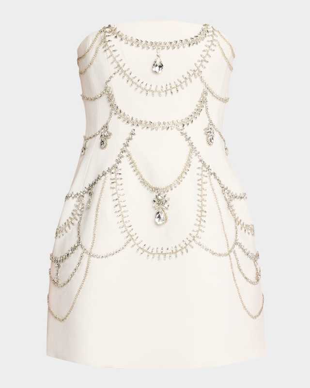Arta Embellished Strapless Mini Dress