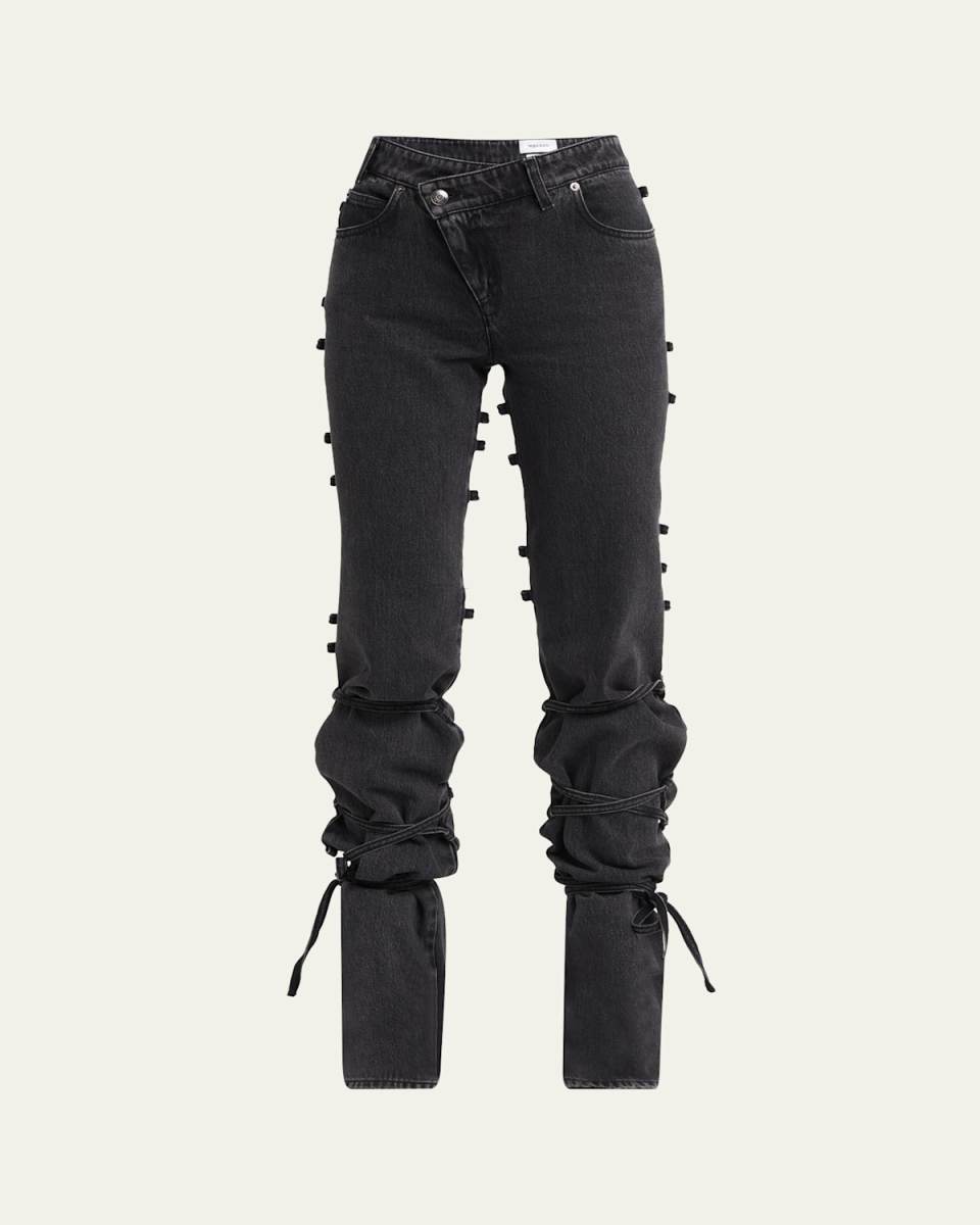 Tie and Knot Straight Leg Denim Pants