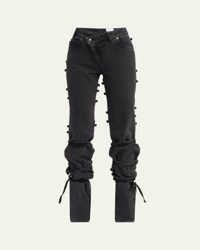 Tie and Knot Straight Leg Denim Pants