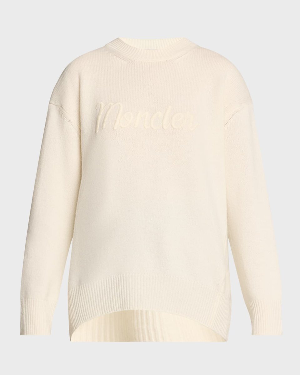 Wool-Cashmere Embroidered Logo Sweater