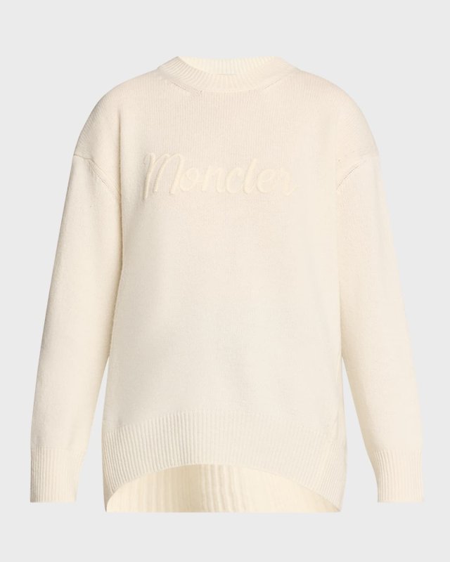 Wool-Cashmere Embroidered Logo Sweater