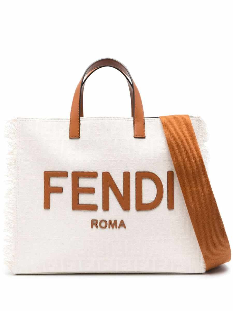 jacquard-logo canvas tote bag