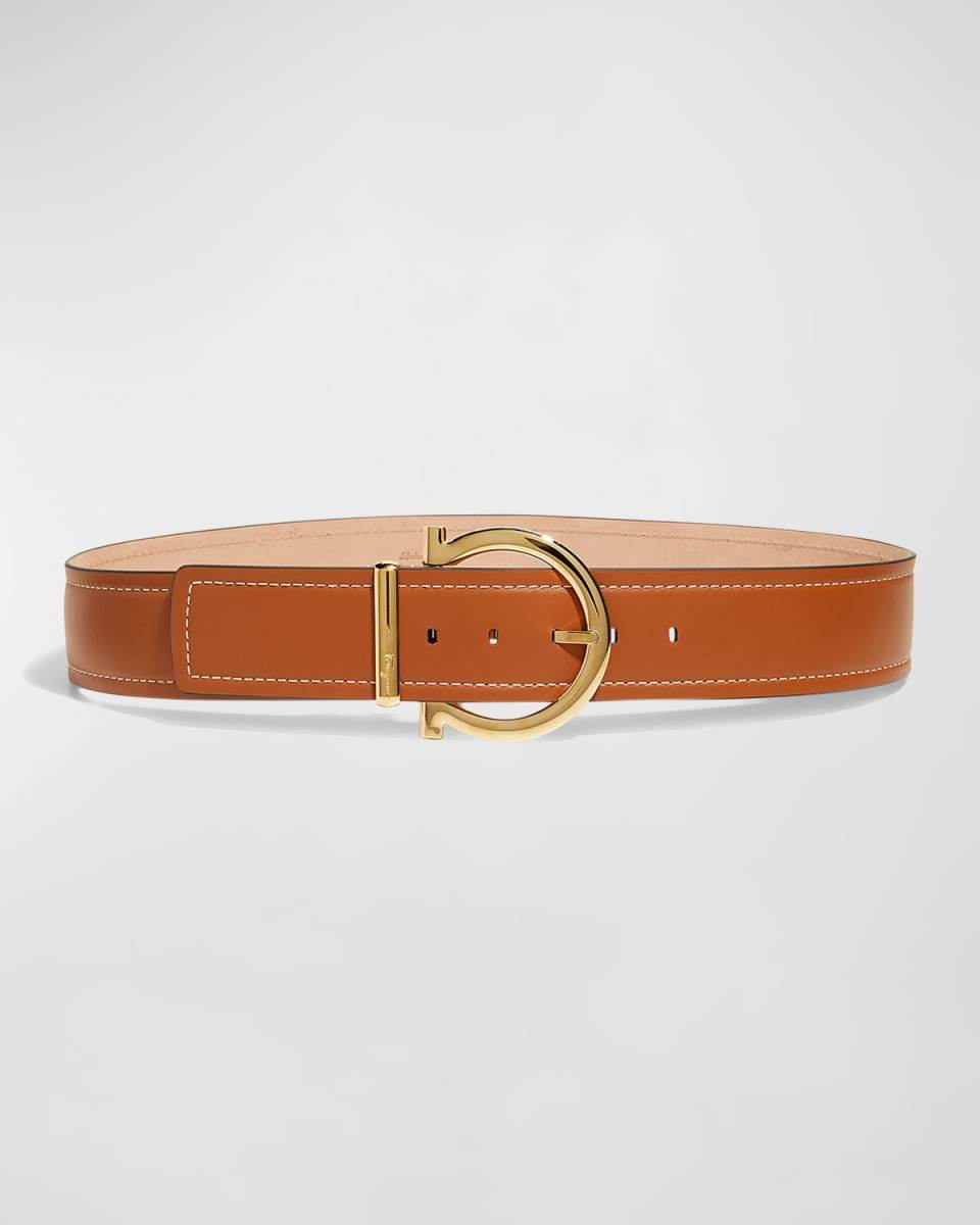 New Gancio Singolo Leather Belt