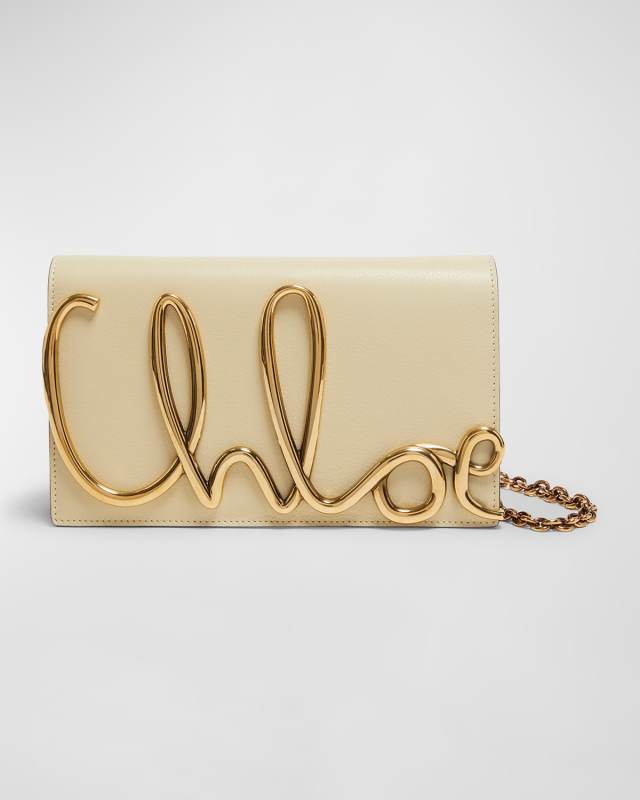 Metal Logo Crossbody Bag in Smooth Calfskin
