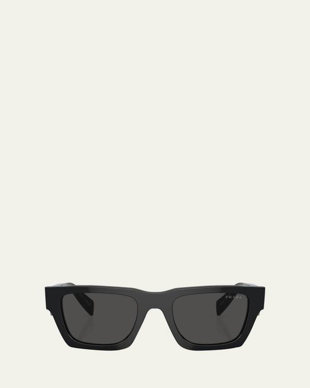 Logo Acetate Rectangle Sunglasses