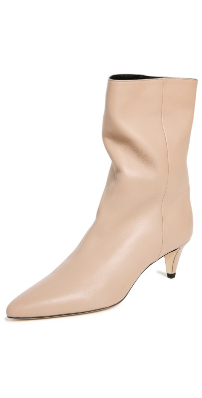 BY FAR Lysander Taupe Lamb Nappa Leather Boots Taupe