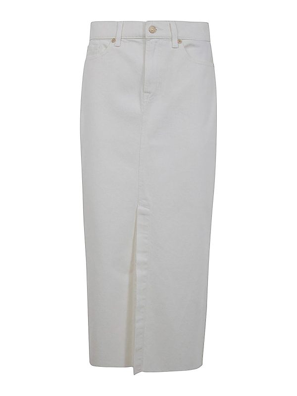 7 For All Mankind Jupe Midi - Bleu