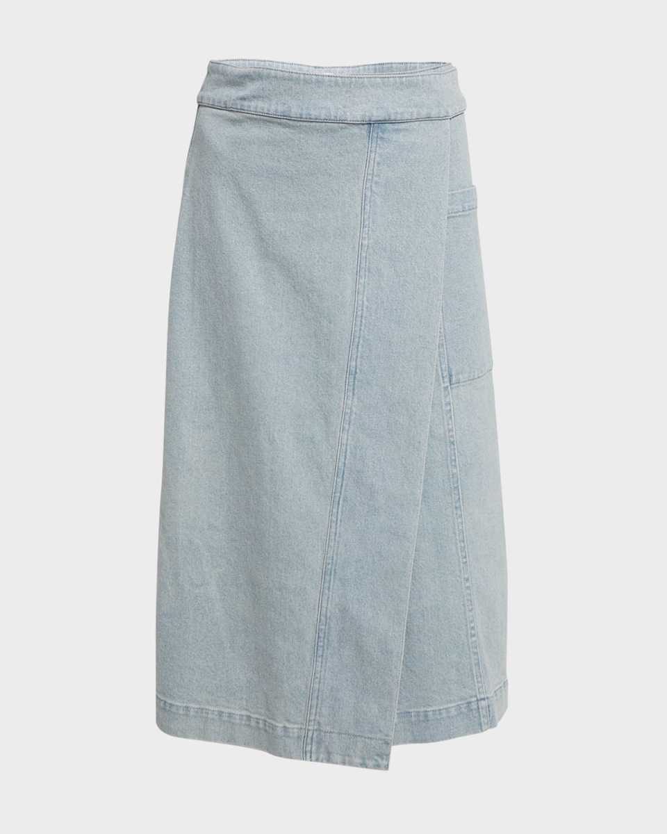 Iris Twill Midi Wrap Skirt