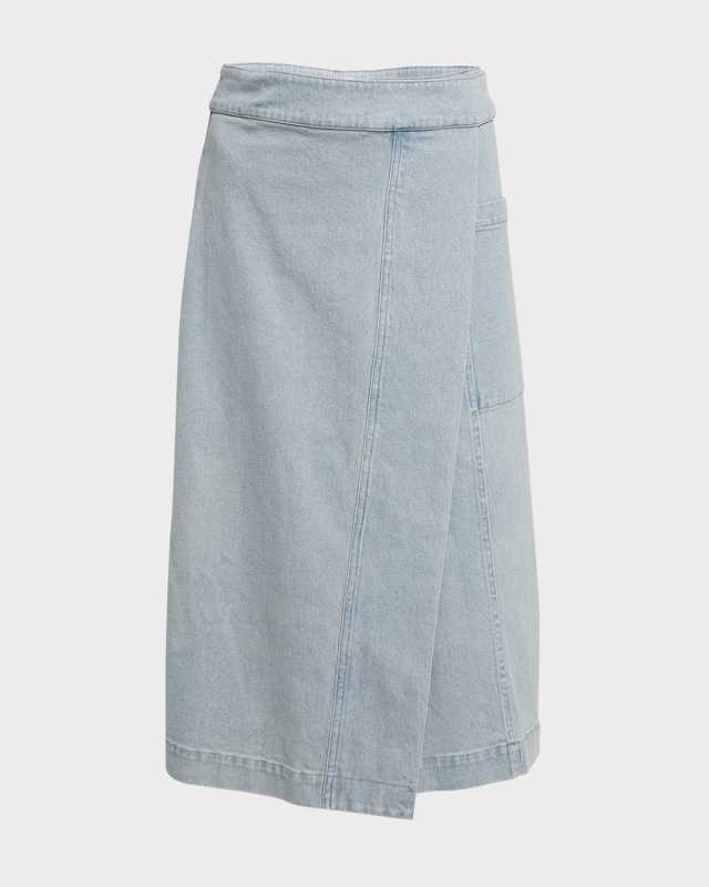 Iris Twill Midi Wrap Skirt