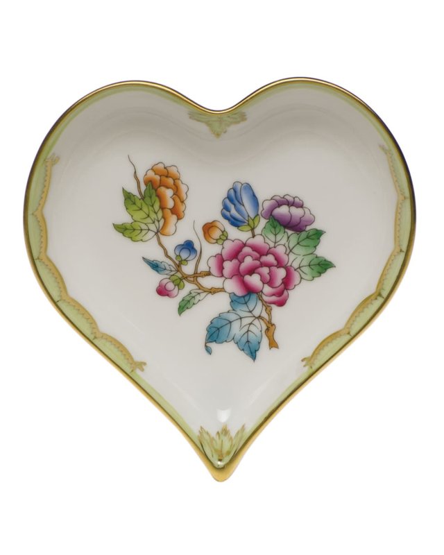 Queen Victoria Green Small Heart Tray