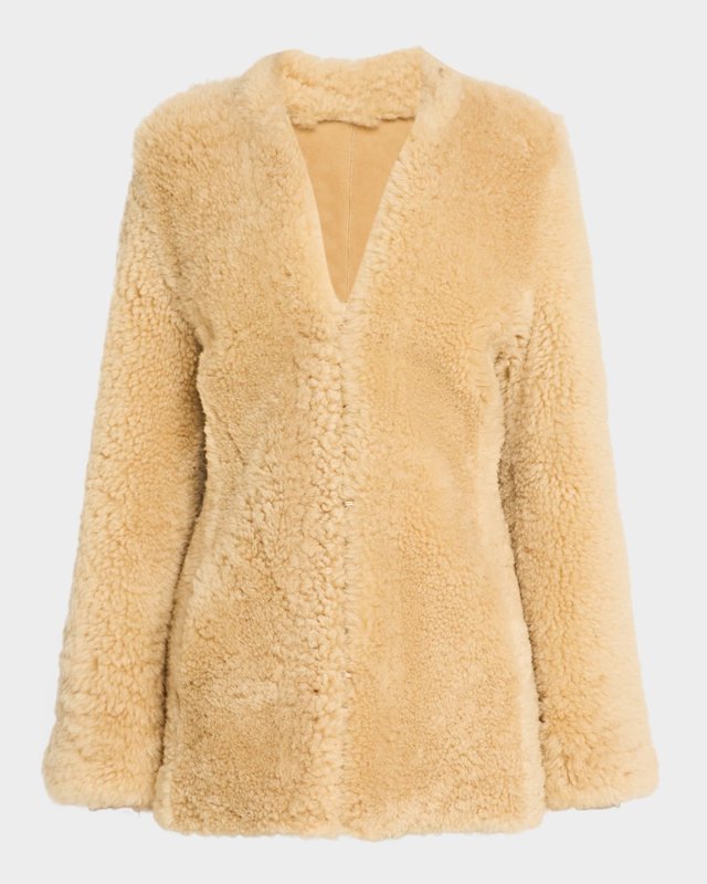 Cinched Lamb Shearling Jacket
