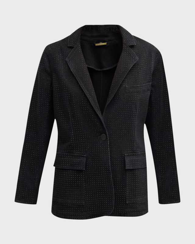 Kiera Embellished Denim Blazer Jacket