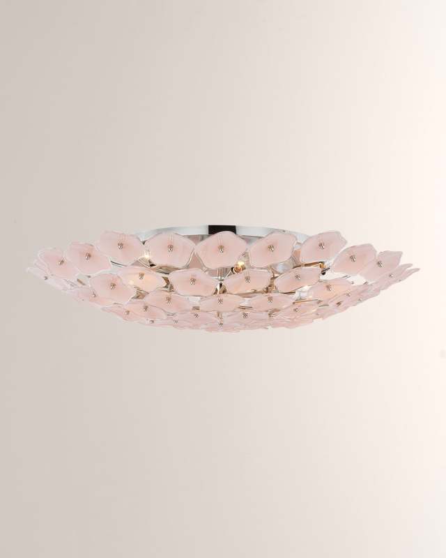 Leighton Grande Flush Mount in Polished Nickel by Kate Spade New York