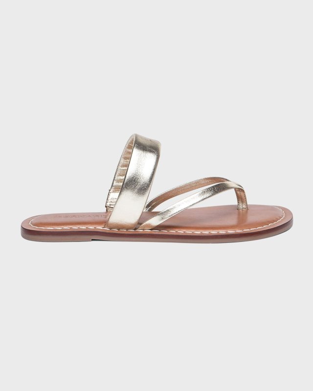 Leia Metallic Flat Thong Sandals