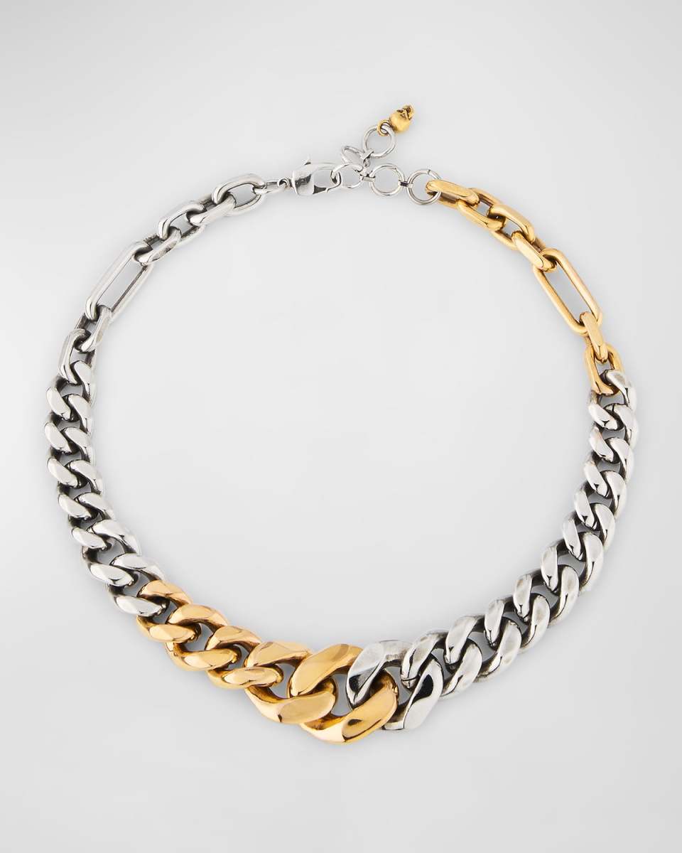 Two-Tone Chain Choker Necklace