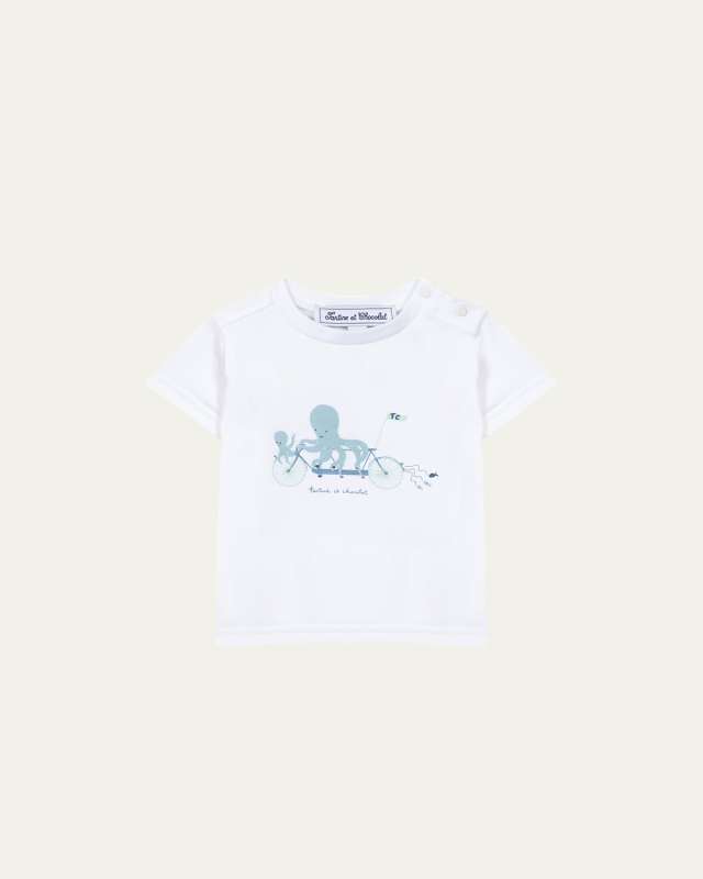 Girl's Octopus Graphic Logo-Print T-Shirt, Size 3M-12M