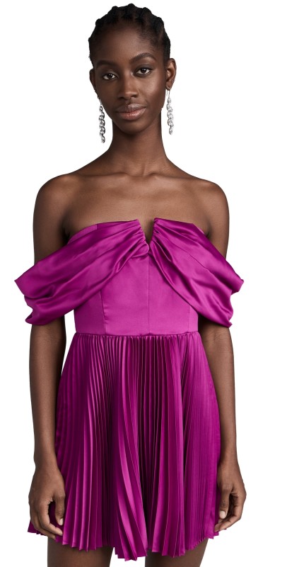 AMUR Tilly Off Shoulder Dress Purple Sangria