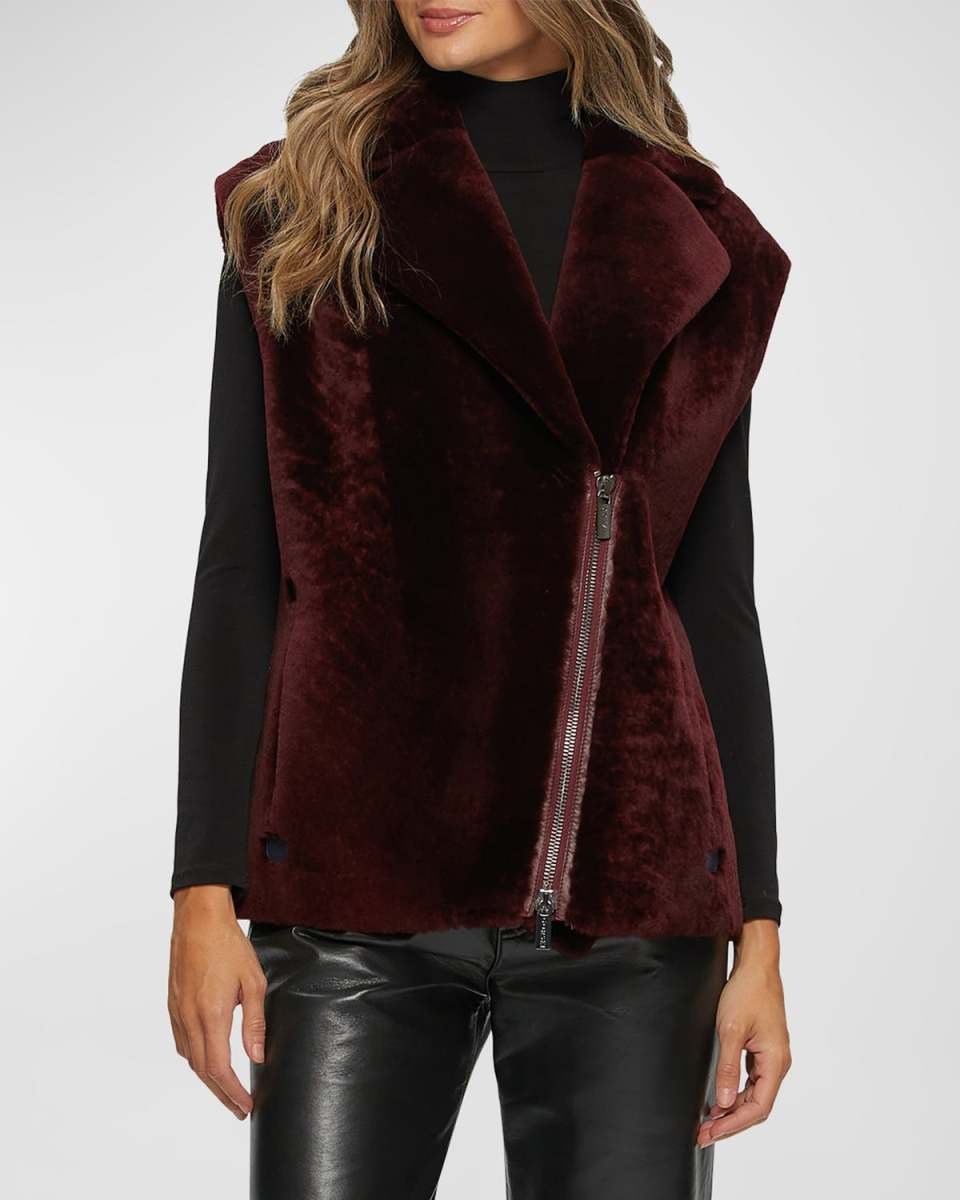 Lamb Shearling Zip Vest