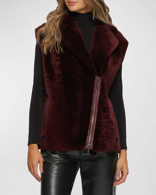 Lamb Shearling Zip Vest