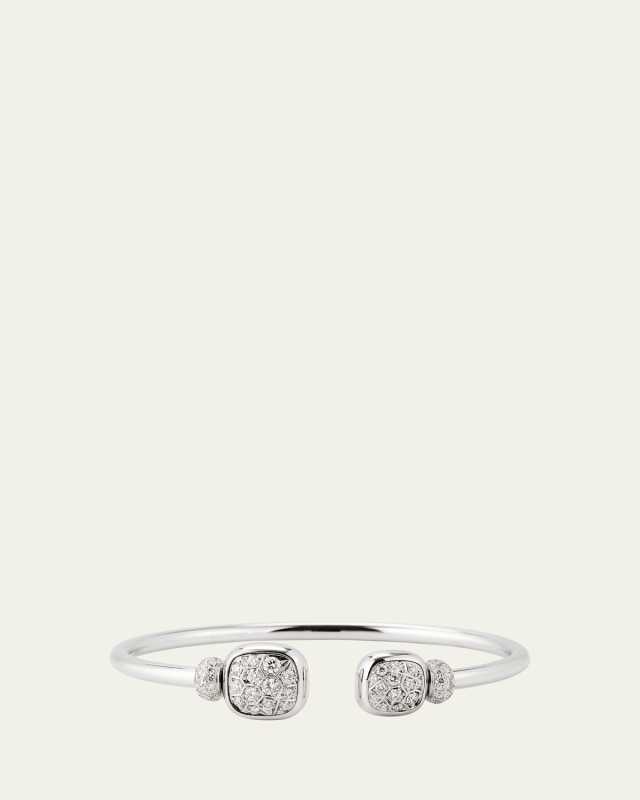 Nudo Precious 18k White Gold Cuff with White Topaz and Diamonds