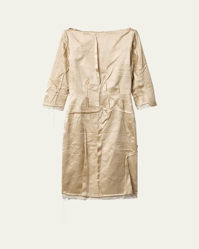 Wrinkled Crepe Satin Dress