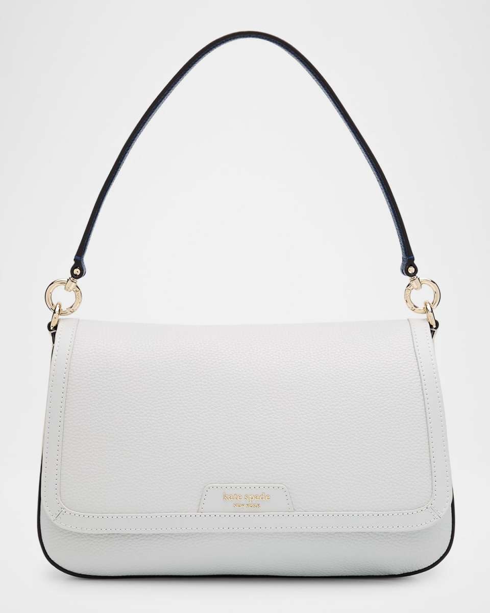 hudson colorblocked shoulder bag in pebbled leather