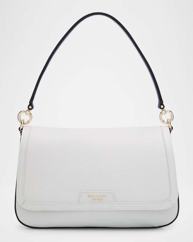 hudson colorblocked shoulder bag in pebbled leather