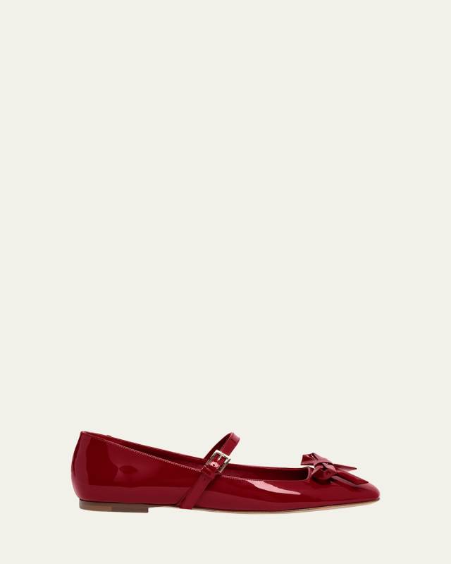 Romance Patent Bow Mary Jane Ballerina Flats