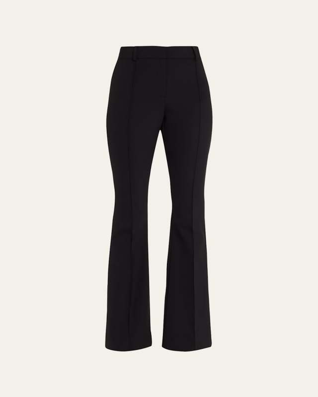 Hibiscus Pintuck Boot-Cut Pants
