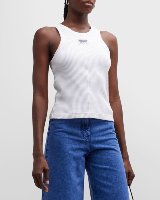 Signature Rib-Knit Logo Patch Tank Top