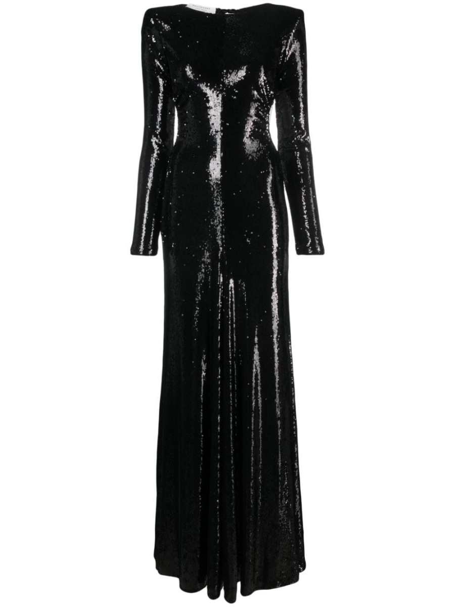 open-back sequin maxi dress