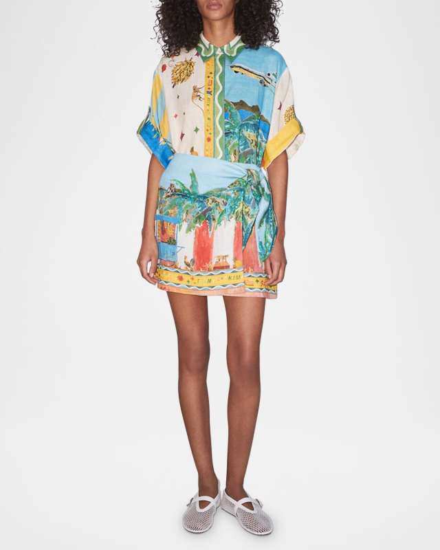 All Aboard Wrap Mini Skirt