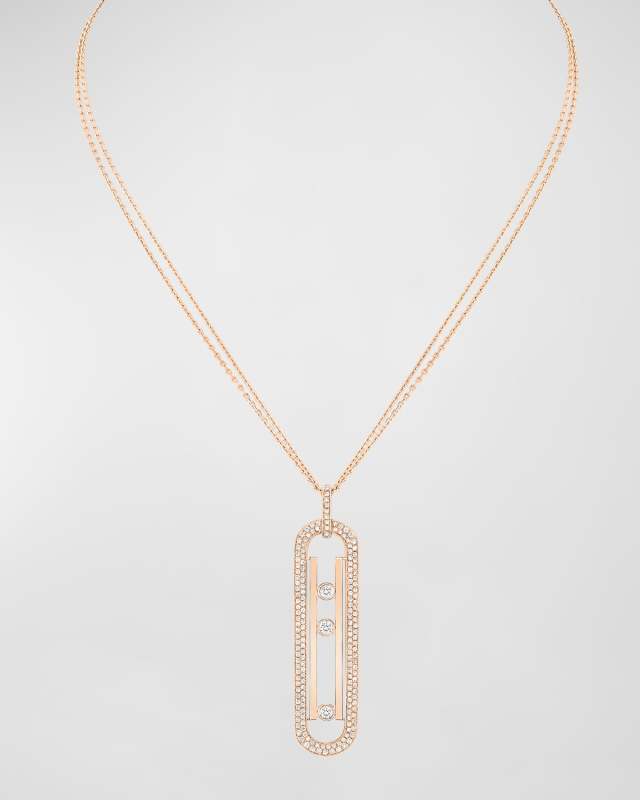 MOVE 10TH ANNIVERSARY 18K ROSE GOLD DIAMOND PENDANT NECKLACE