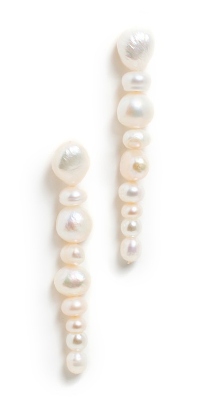SHASHI Pema Pearl Ear Drop Earrings Pearl