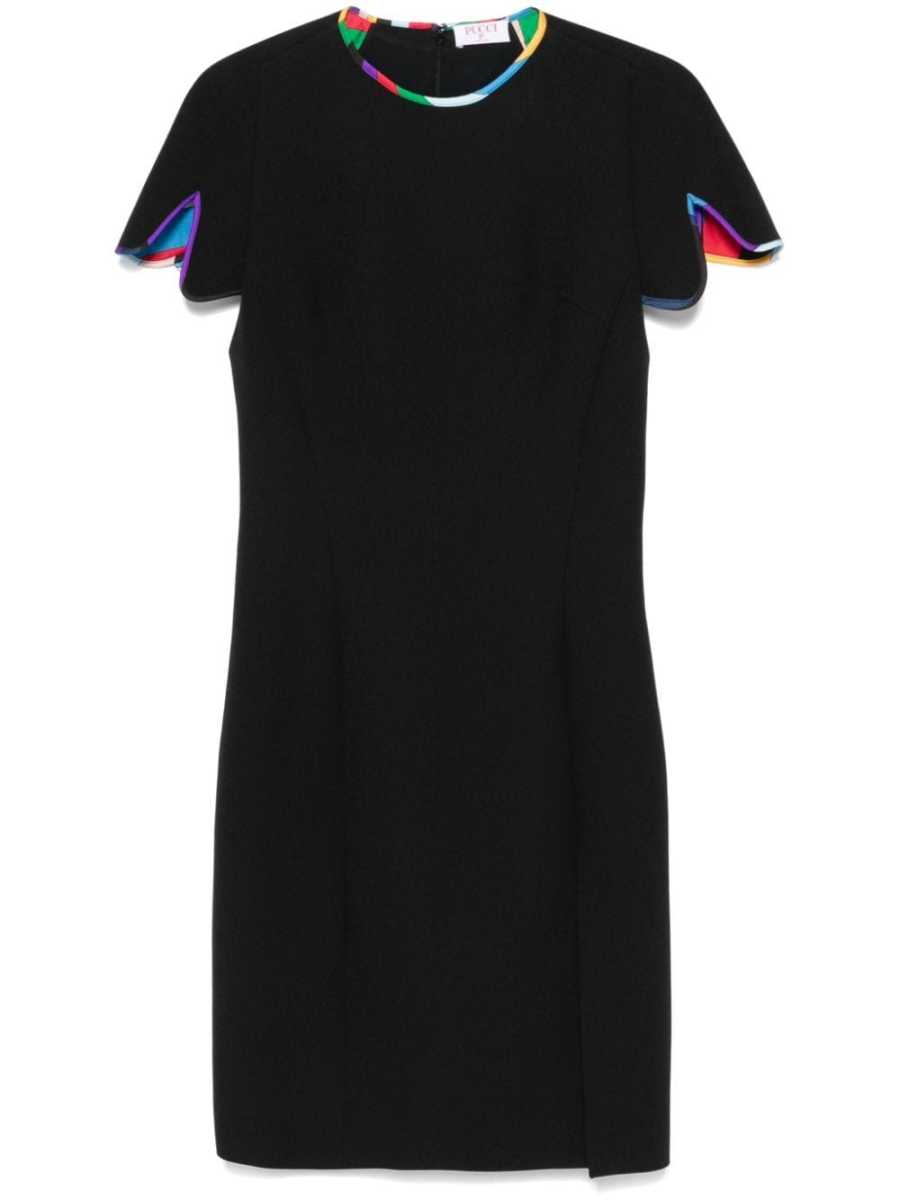 Marmo-print trim mini dress