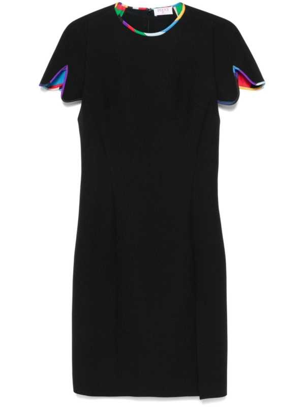 Marmo-print trim mini dress