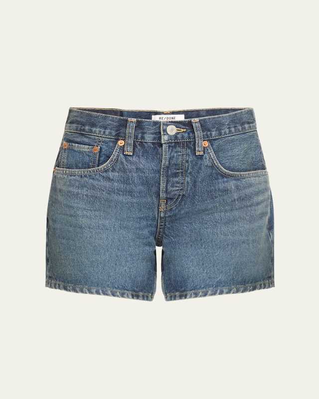 Mid-Rise Denim Boy Shorts