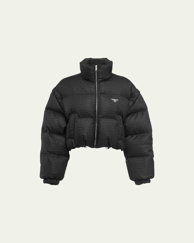 Printed Down Jacket with Detachable Sleeves